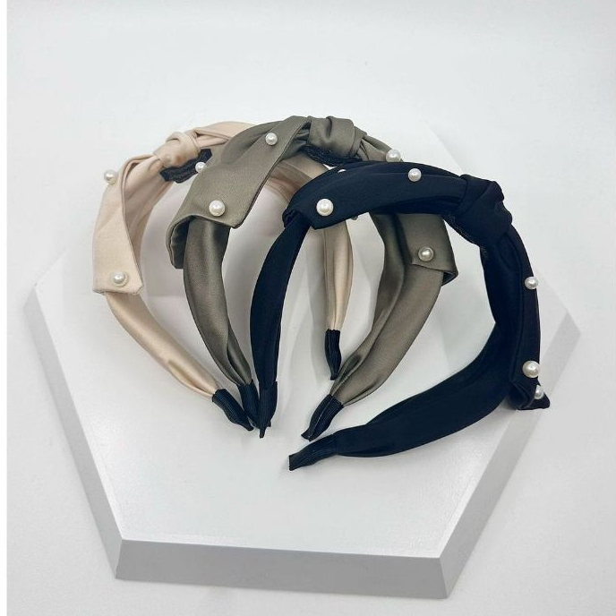 Sheeny - Bando Simpul Mutiara Wanita Dewasa Korea Style Lucu Mewah Bando Rambut