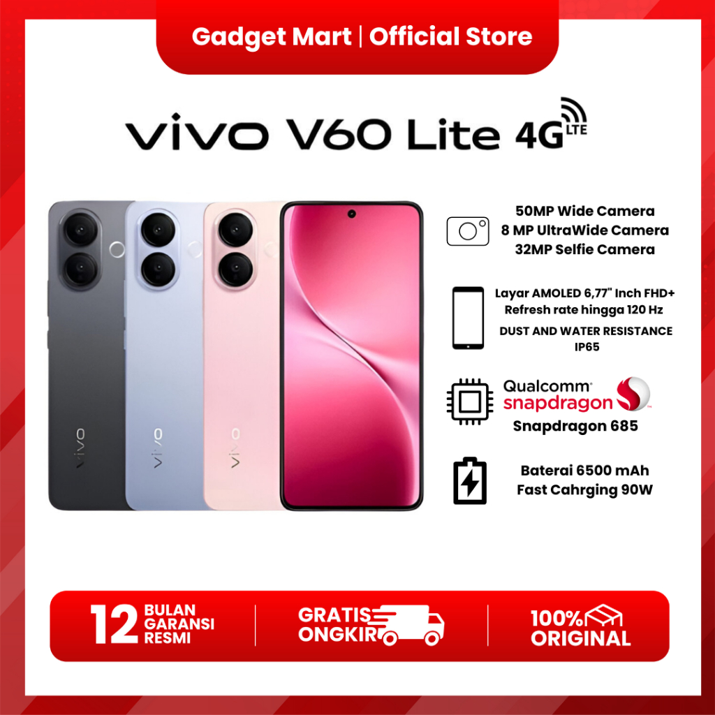 VIVO V60 LITE 4G 8GB/256GB - NEW - GARANSI RESMI