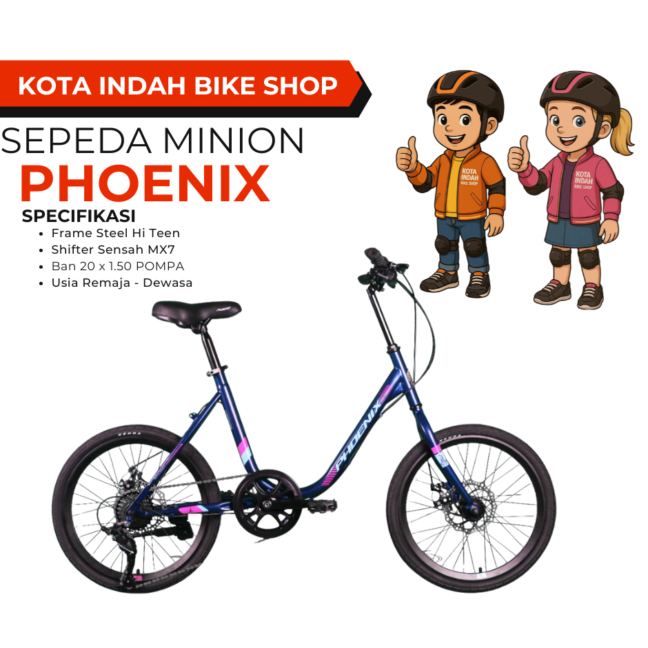 PHOENIX Sepeda MINION 20" 538 I 7 Speed I untuk Pria - Wanita usia Remaja sampai Dewasa