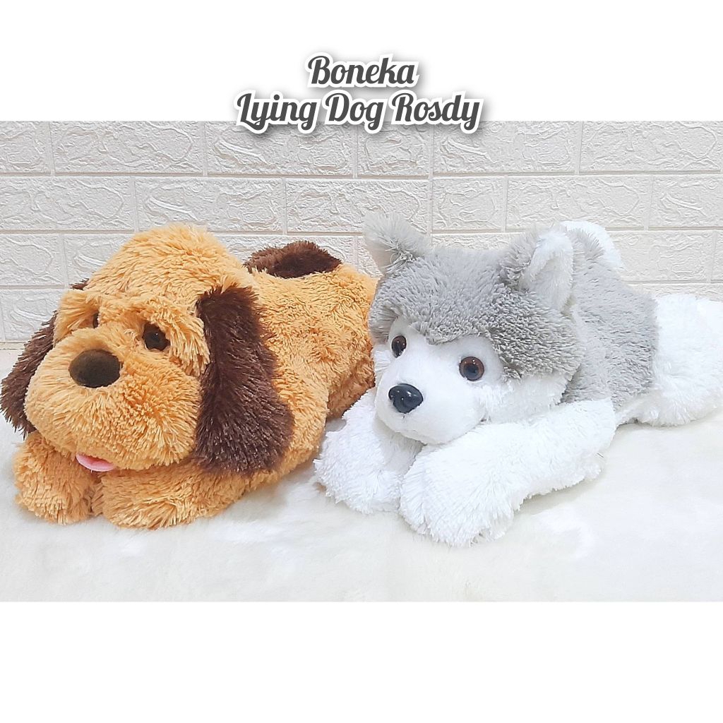 Boneka New Lying Dog Rasfur Dog Rigol Boneka Cute Dog Rosdy