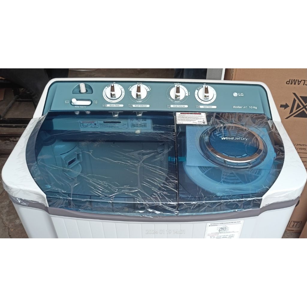 mesin cuci LG 10kg 2 tabung 10 kg washer laundry punch +3 roller jet pulsator wind jet dry wash jumb
