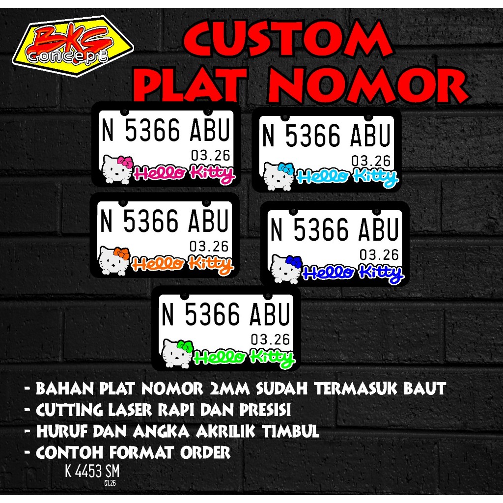 FRAME PLAT NOMOR MOTOR AKRILIK TIMBUL CUSTOM PLAT NOMOR VARIASI PLAT NOMOR MOTOR