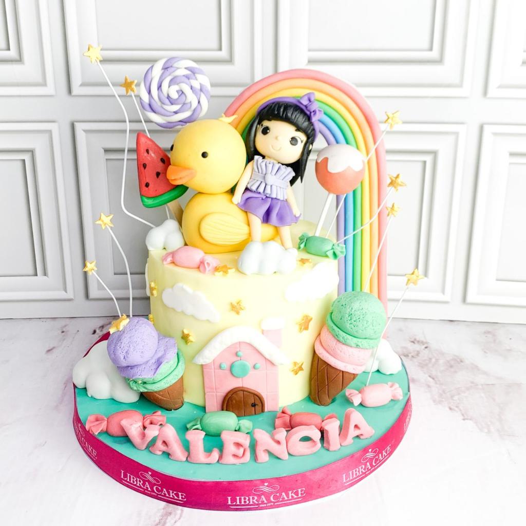 Kue Ulang tahun/Birthday Cake/Kue Ultah tema Eskrim/Kue Tema Anak Perempuan