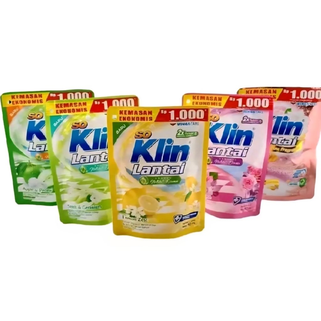 Isi 10 Pcs So Klin Lantai | SoKlin Pembersih Lantai Kemasan 1000