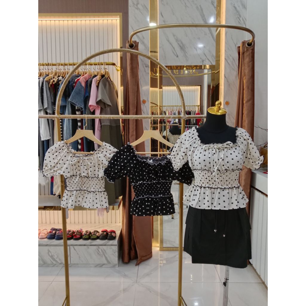 Atasan BELLEZZA polkadot Import BKK