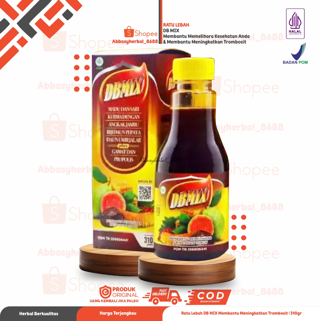 DB Mix Ratu Lebah Sari Kurma Madu Angkak 310gr || Sari Kurma Madu Angkak DB Mix 310gr Untuk DBD