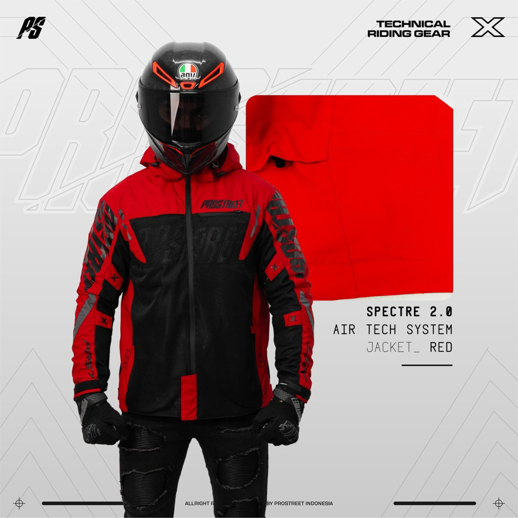 JAKET PROSTREET SPECTRE AIR TECH SYSTEM V2 RED ORIGINAL