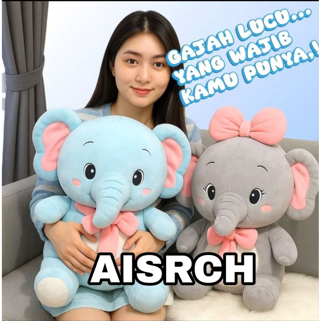 Boneka Anak Gajah Boneka Gajah Pita Viral Lucu dan Lembut bahan premium