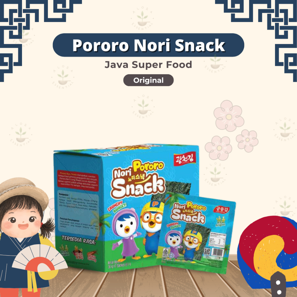 Java Pororo Nori Snack Original HALAL - Snack Rumput Laut - Pororo Nori Snack