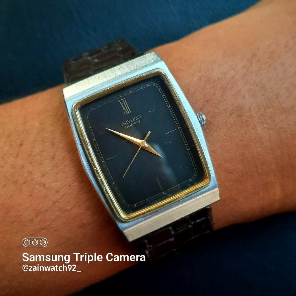 Jam Tangan Pria Seiko Tank Quartz Roman Dial Vintage ORIGINAL