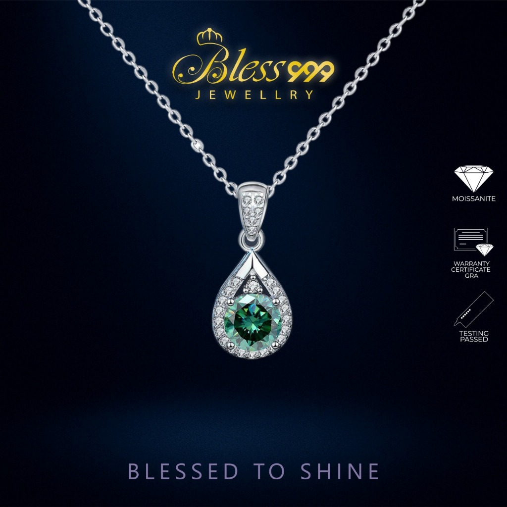 Kalung / Necklaces Green Moissanite Sertifikat GRA original