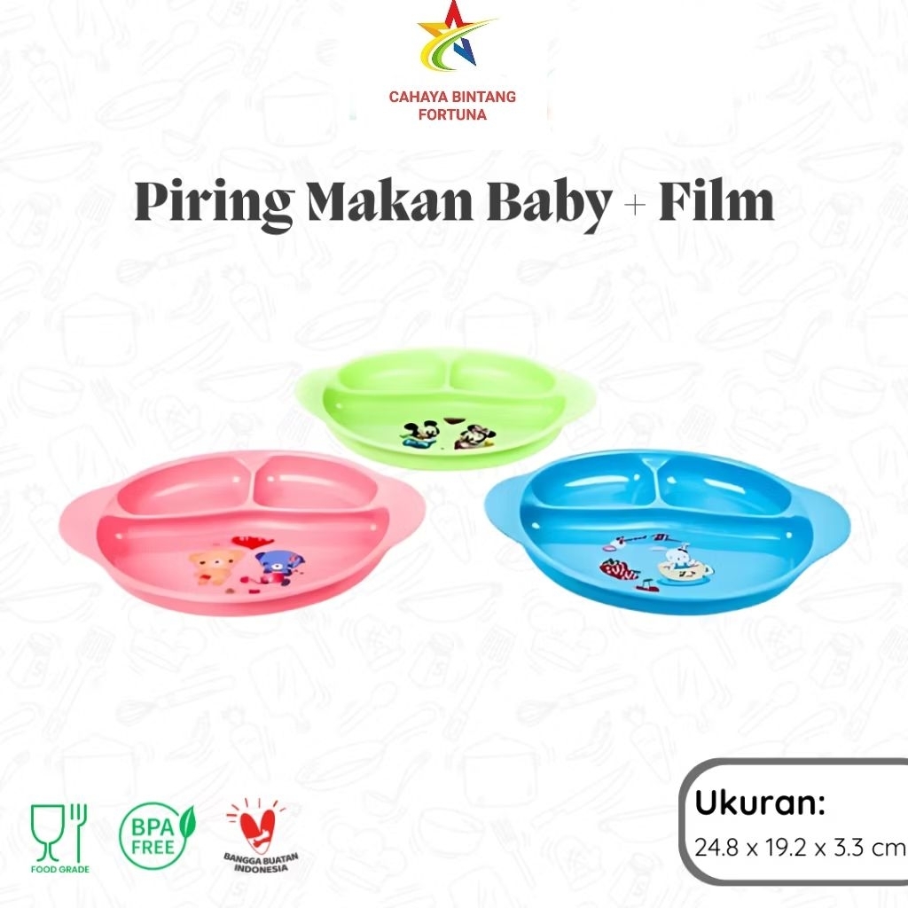 Piring Makan Baby Sekat / Piring Makan Bayi Food Grade / Piring Makan Bayi Plastik dengan Sekat