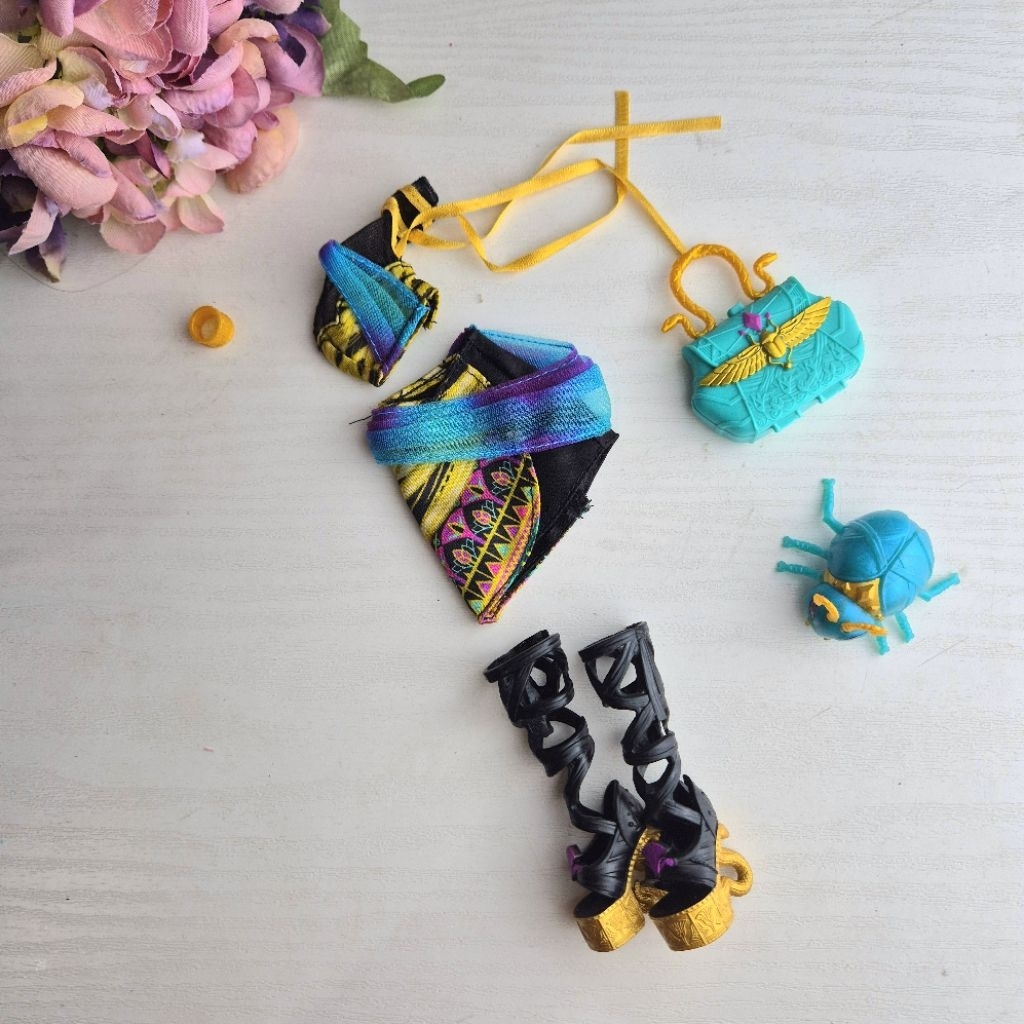 Baju Boneka Monster High / MH nefera set tosca gold