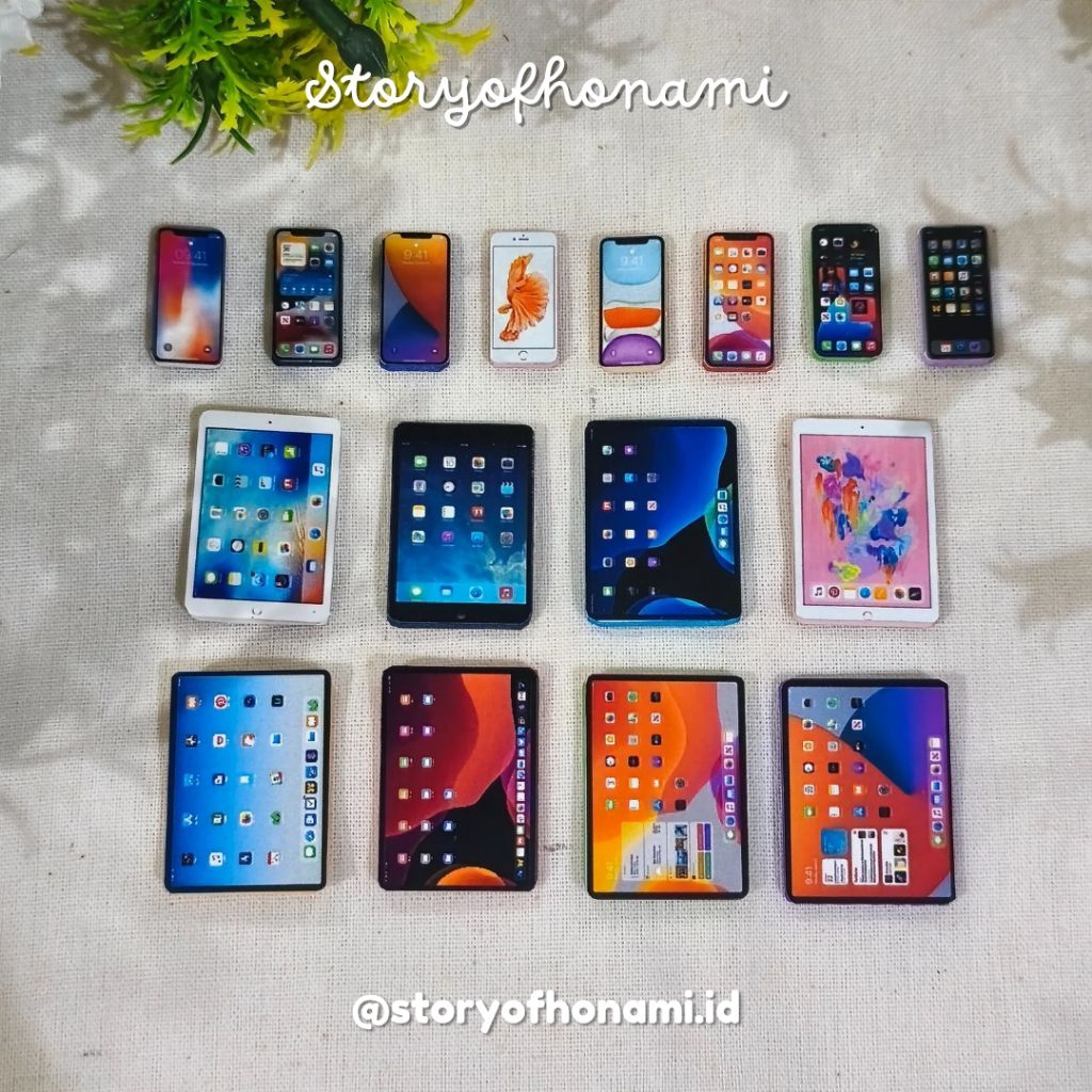 MINIATUR 1:12 IPHONE IPAD V2 (2 x 1 cm) HANDPHONE HP MOTIF MAINAN NENDOROID SHF FIGMA
