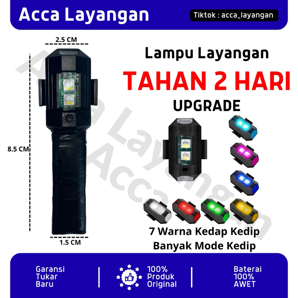 Lampu LED Layangan / Drone [TAHAN 2 HARI Nyala Nonstop] - Lampu Sepeda Kedap Kedip - Lampu Pesawat