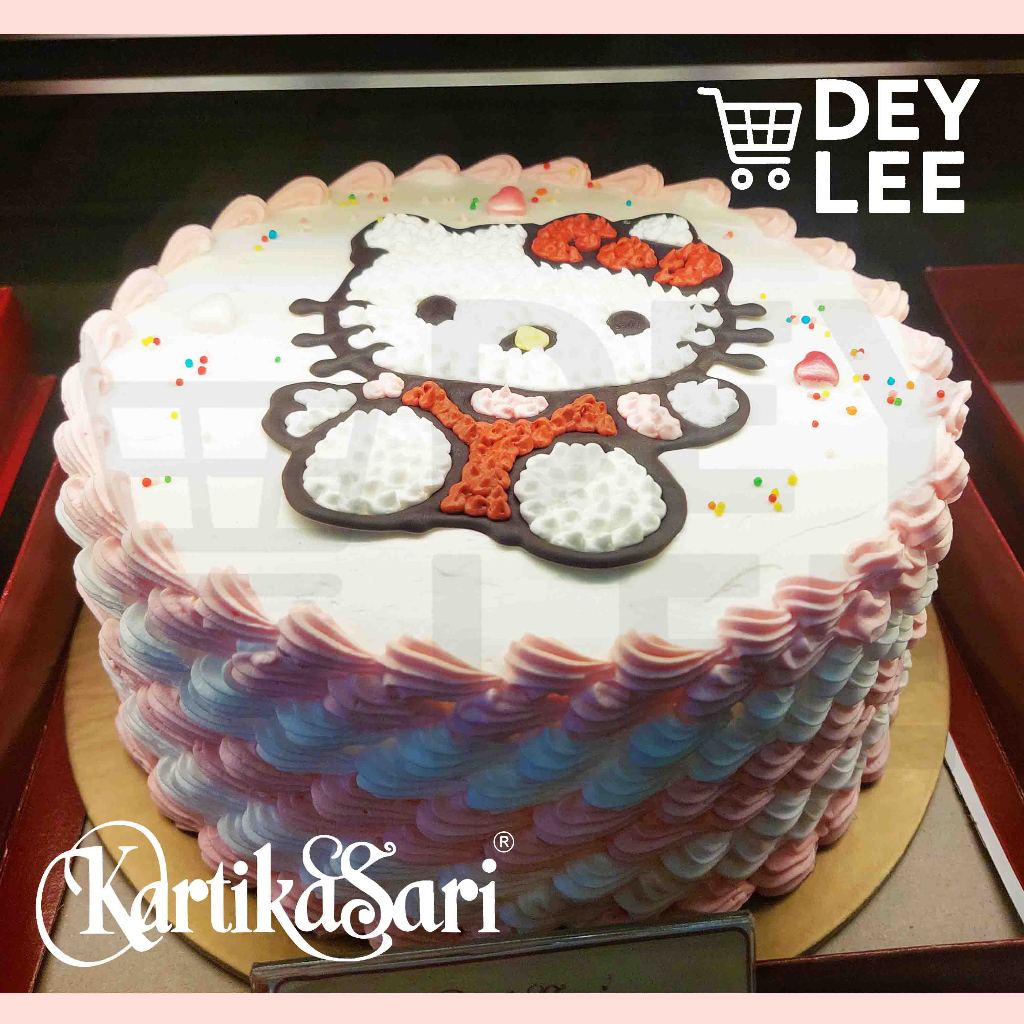 KARTIKASARI Tart Hello Kitty Bulat 20cm Birthday Cake Kue Ulang Tahun Bandung