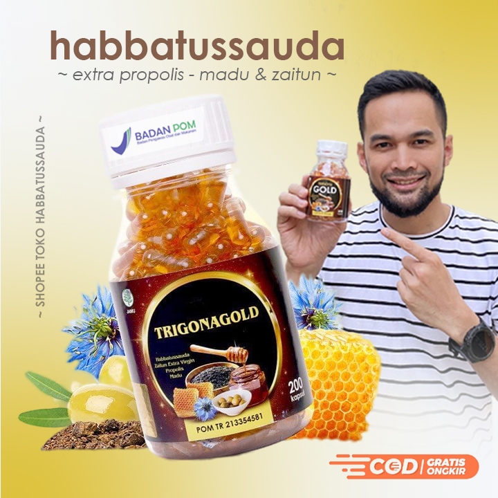 TRIGONA GOLD - Habbatussauda Extra Propolis Habatusauda Original Asli 100 200 Kapsul