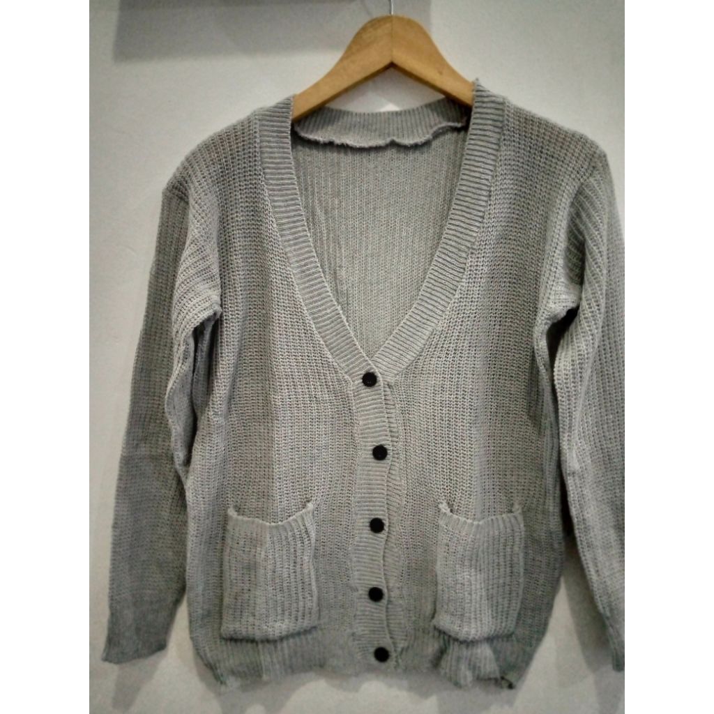 BAJU RAJUT CARDIGAN MARISA MOTIF POLOS