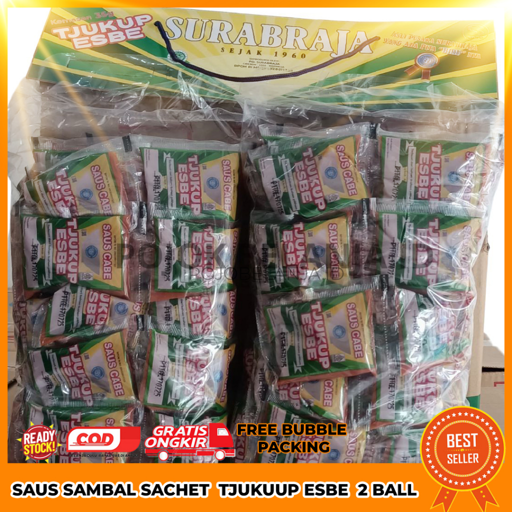 Saus Sambal Sachet Tjukuup Esbe - 2 ball / Dus Cocok untuk Usaha Makan