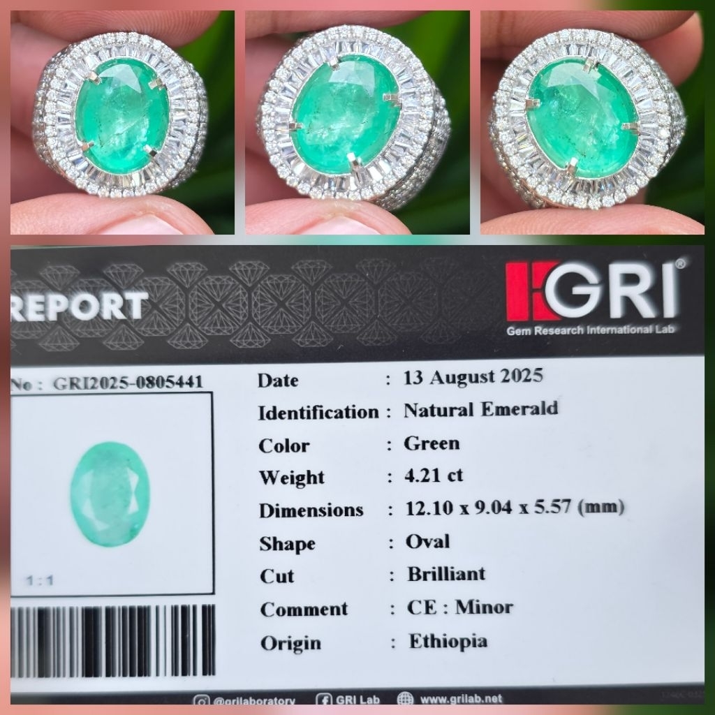 Batu Natural Zamrud Emerald Ethiopia Minor Memo 4.21 crt