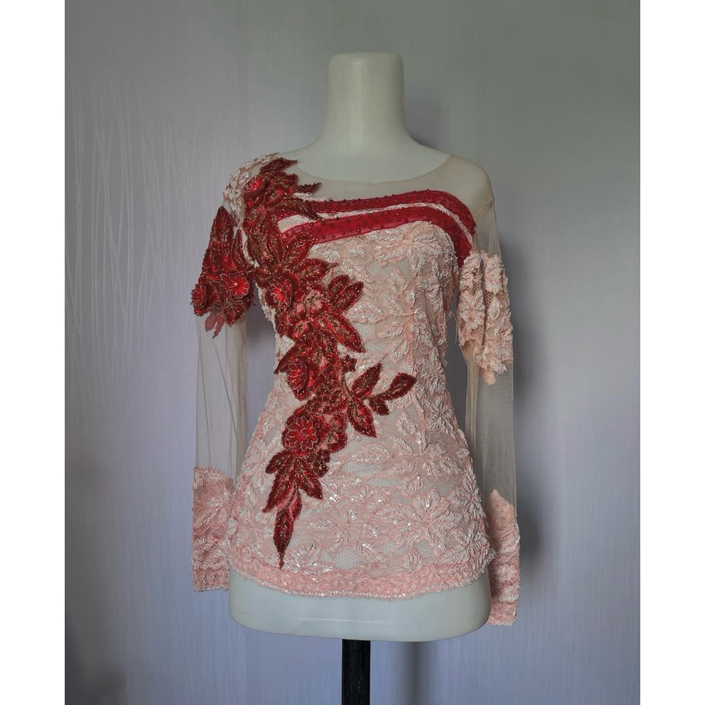 Kebaya Sinden Full Payet Warna Peach