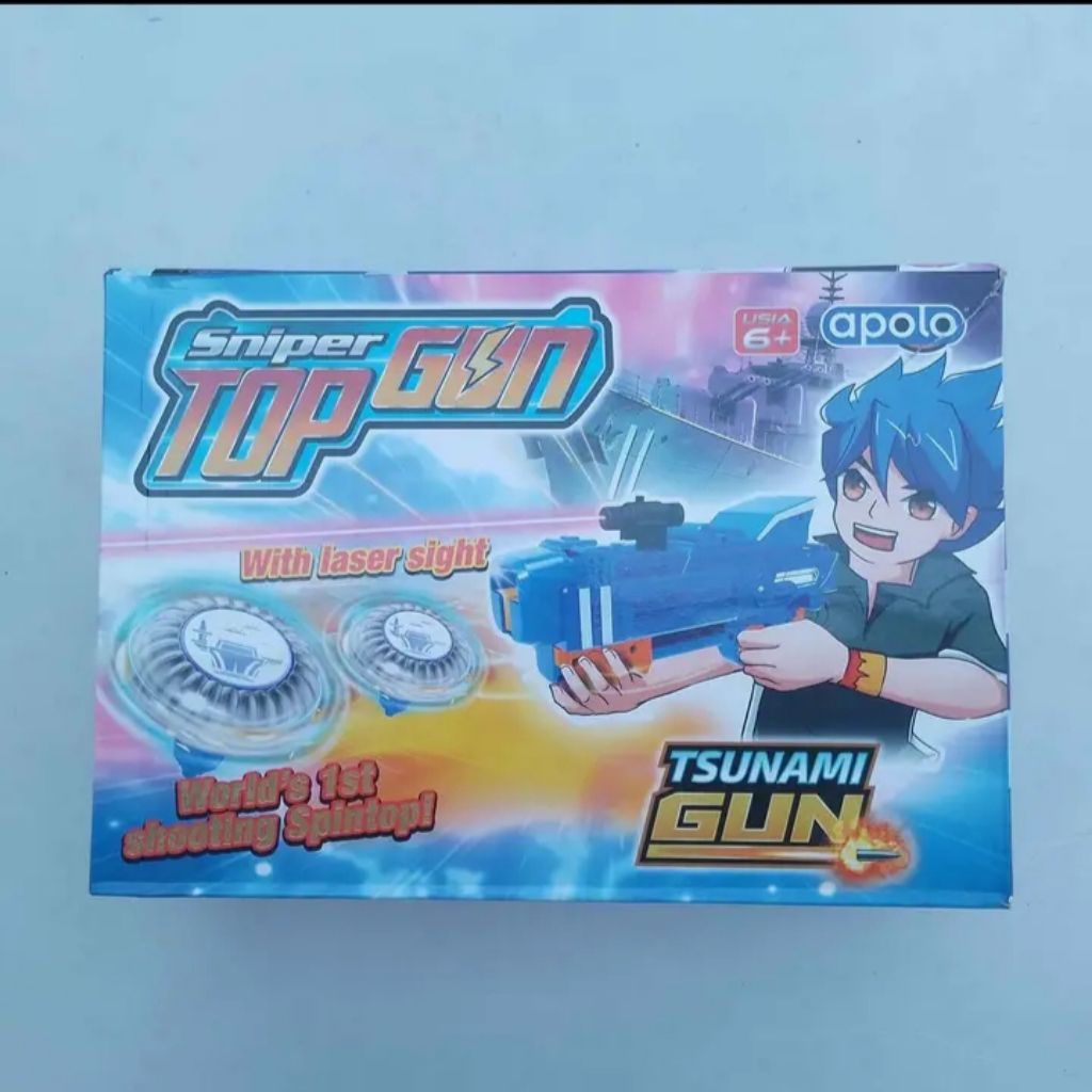 mainan tembak gasing sniper top gun