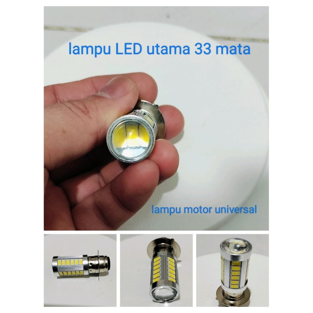 super murah lampu LED 33 mata lampu utama motor universal cahaya putih terang