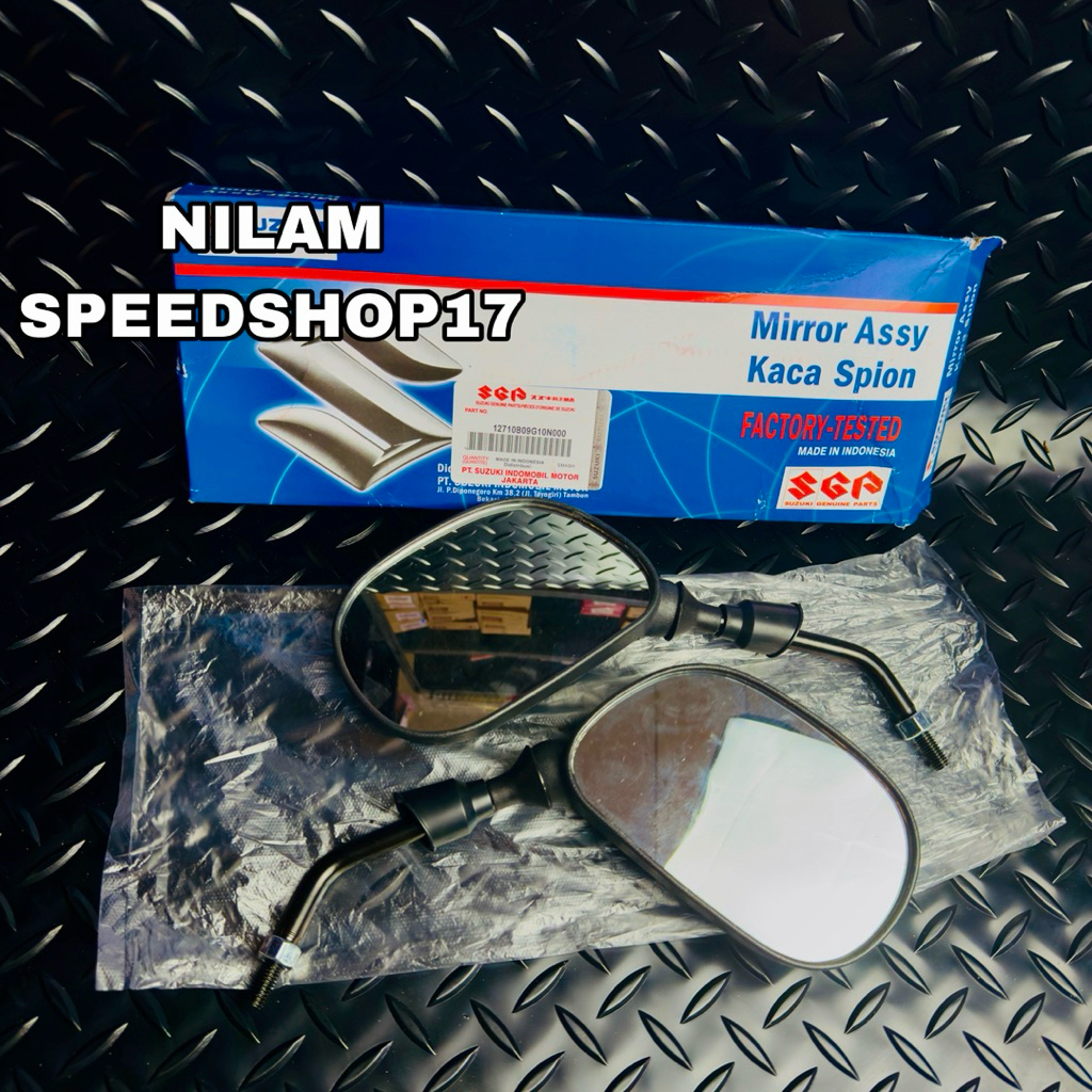 KACA SPION MIROR ASSY SEPASANG SUZUKI SMASH 110 OLD/NEW SHOGUN 110 SPIN ORIGINAL INDOMOBILE