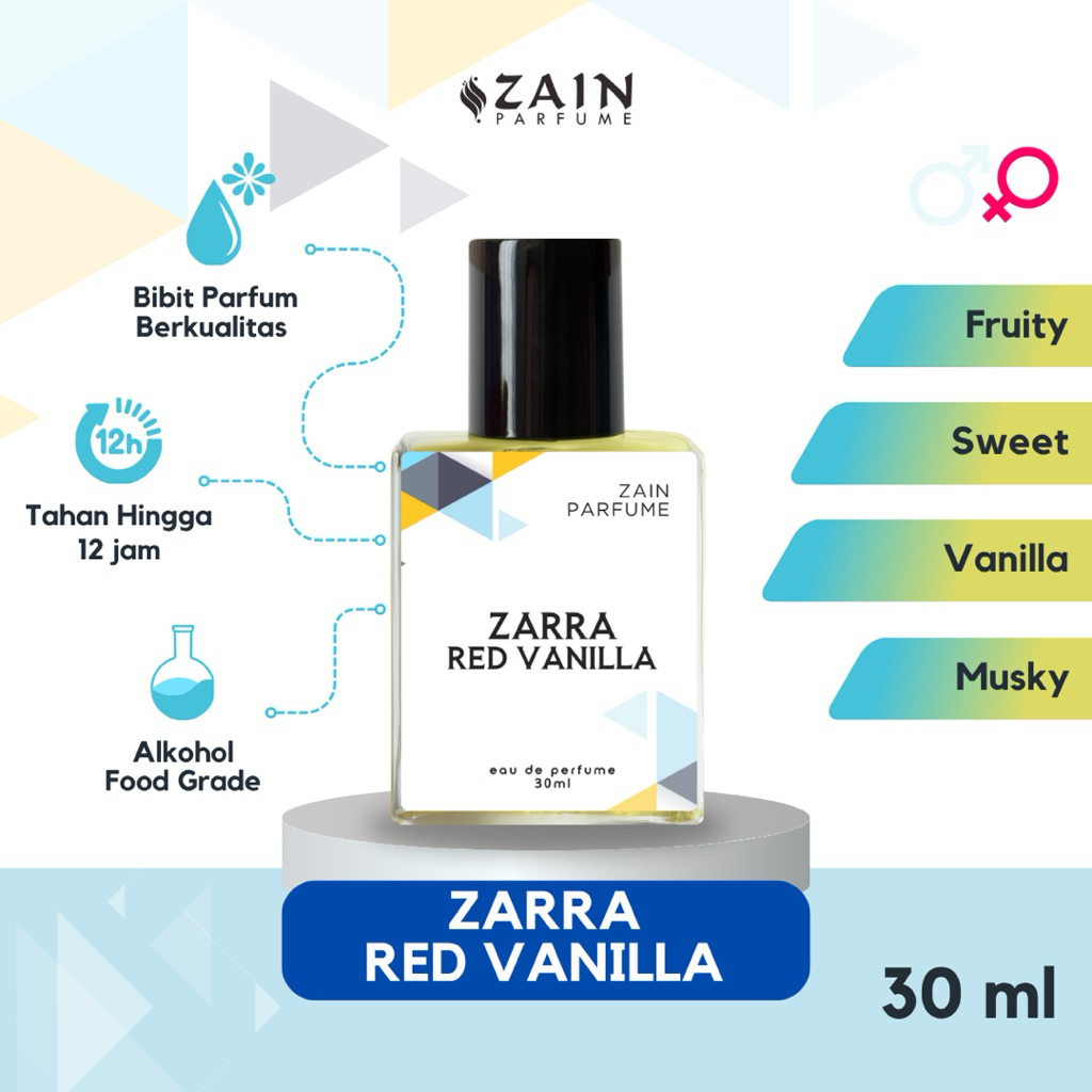 ZARRA RED VANILLA - Parfum Wanita Cewek Spray Original Isi 30ml | Searah Zarra Red Vanilla