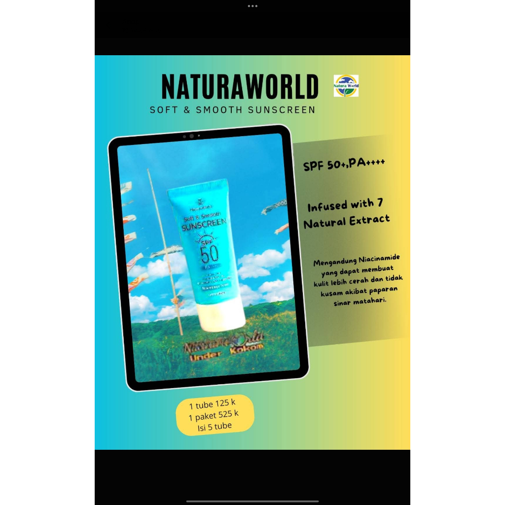 Natura World Sunscreen SPF 50+ Blue Light Protection
