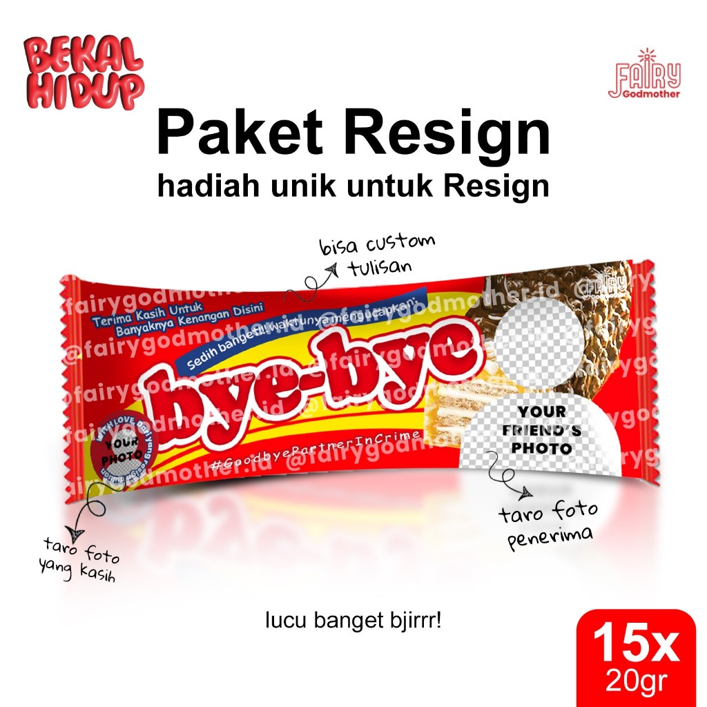 Souvenir Resign Unik - Kado Perpisahan - Resign Gift - Custom Gift - Bye Bye - Isi 15