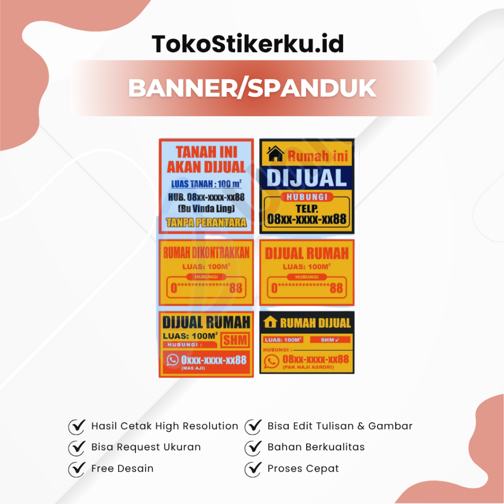Spanduk Rumah Dijual Sewa Jual Ruko