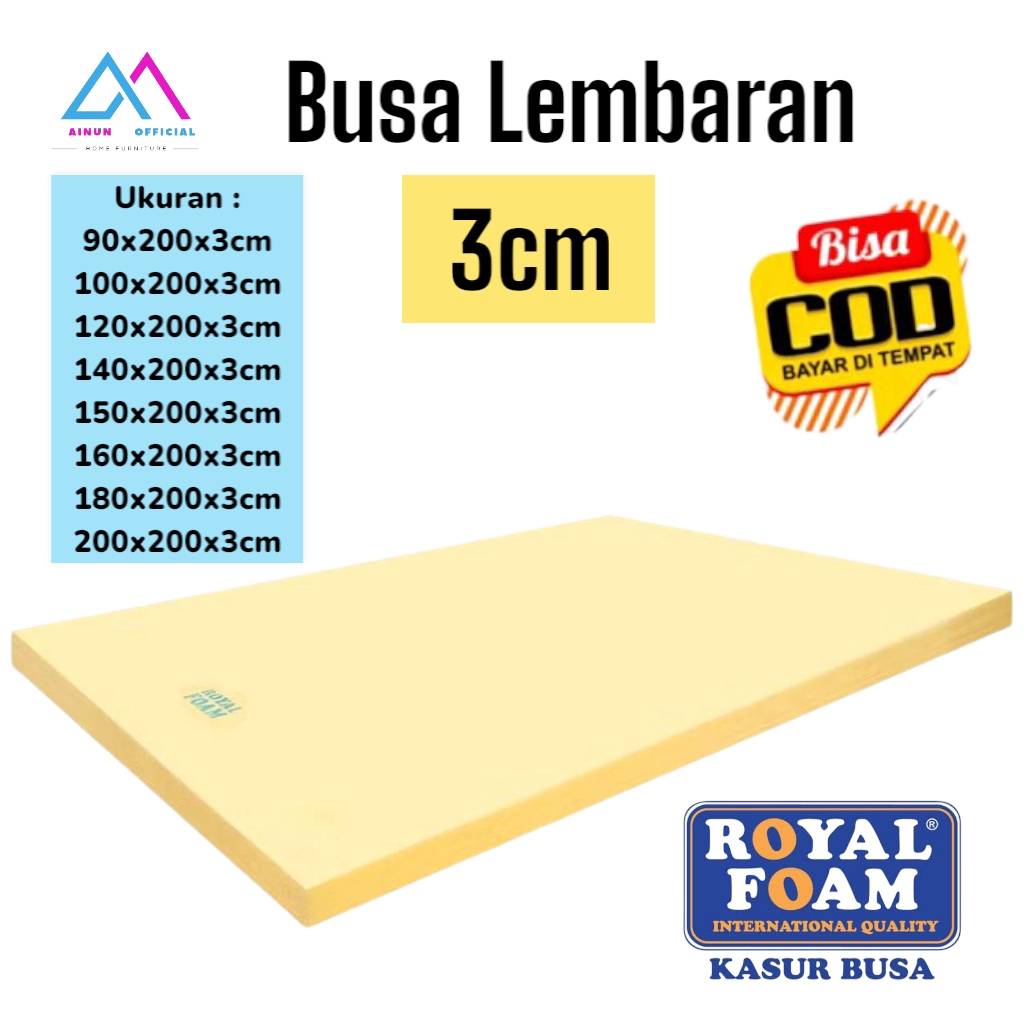 Busa Lembaran 3cm Ukuran 90x200 100x200 120x200 150x200 160x200 180x200 200x200 Kasur Surpet Karpet 