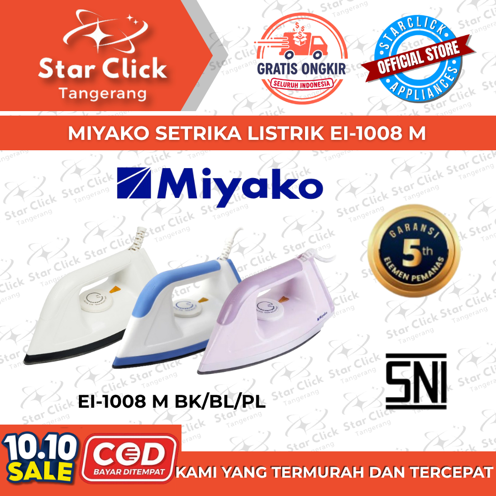 MIYAKO Setrika Listrik EI-1008 M / EI 1008 M / EI1008M [Garansi Resmi]
