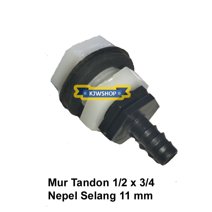 Watermur Mur Tandon Kran Air Tutup Pembuangan Tandon 3/4" x 1/2" Plastik Watermor Water Moor Tampung