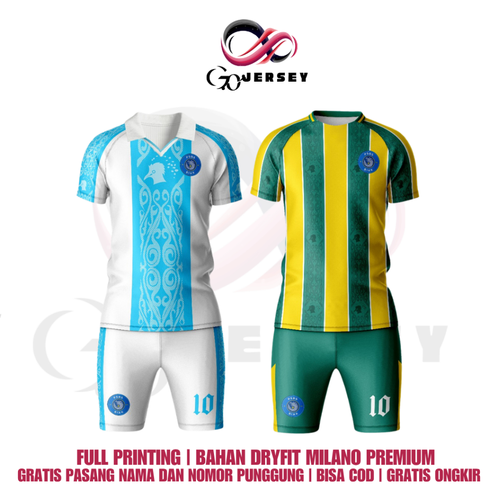 Jersey Sepak Bola PSBS BIAK Liga 1 NEW 2025-2026 Gratis Pasang Nama dan Nomor Punggung
