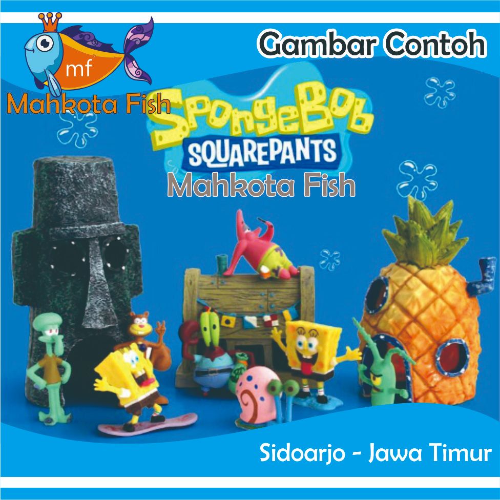 Hiasan Aquarium | Hiasan SPONGEBOB | Spongebob Aquarium | Hiasan Aquarium | Bikini Botton | Fiber