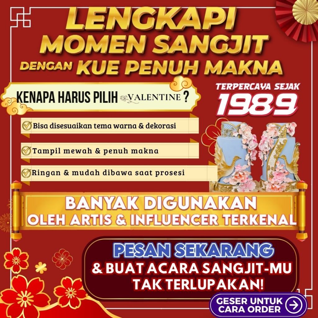 Kue Sangjit Couple Baju Pasangan - Sangjit Cake Dummy untuk Tunangan Khas Chinese | Bisa Request Des