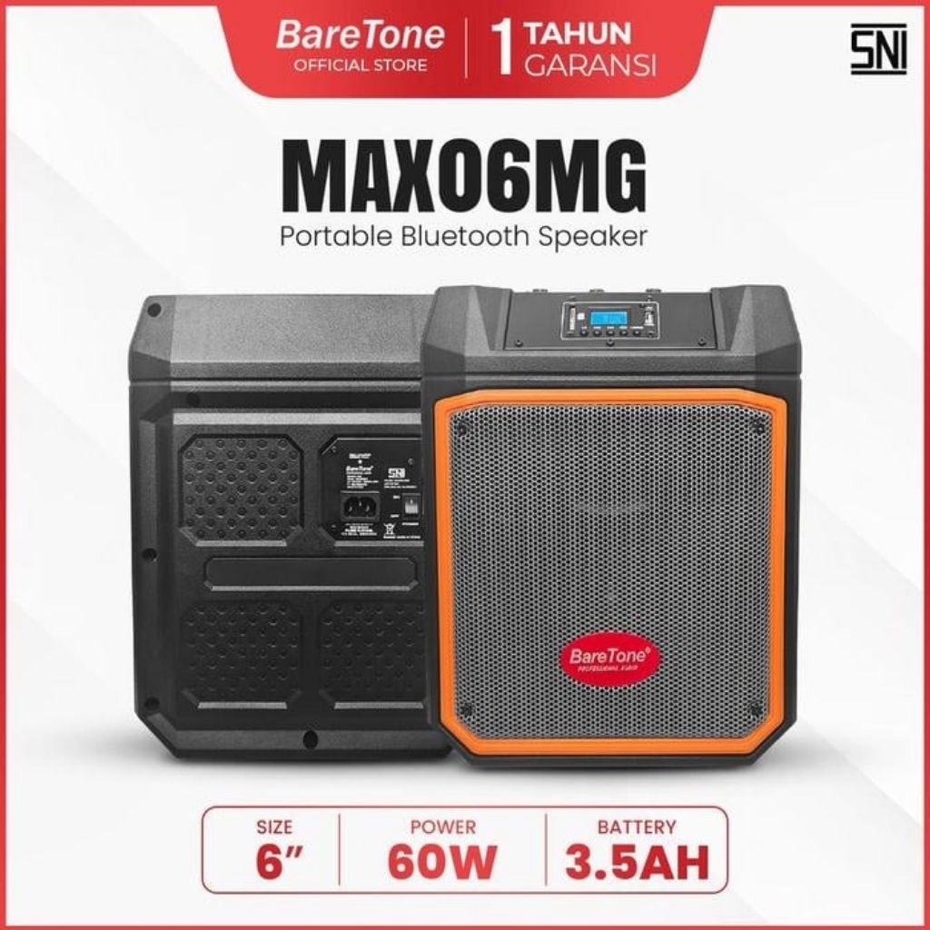 [ Portable 6 inchi ] Speaker Aktif Portable Baretone Wireless Meeting MAX06MG MAX 06MG Original 6in 