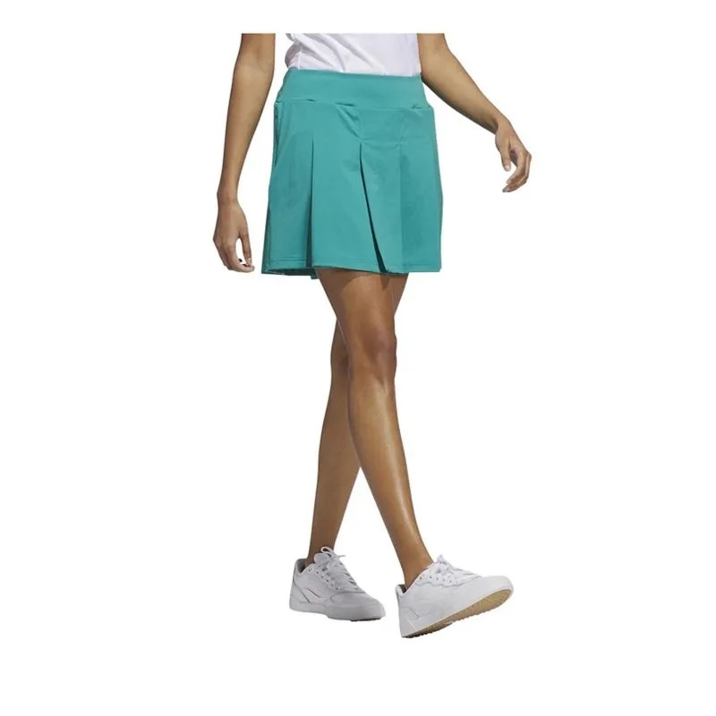Celana Rok Olahraga Golf Wanita Adidas Ult365T Pleated Skort Green