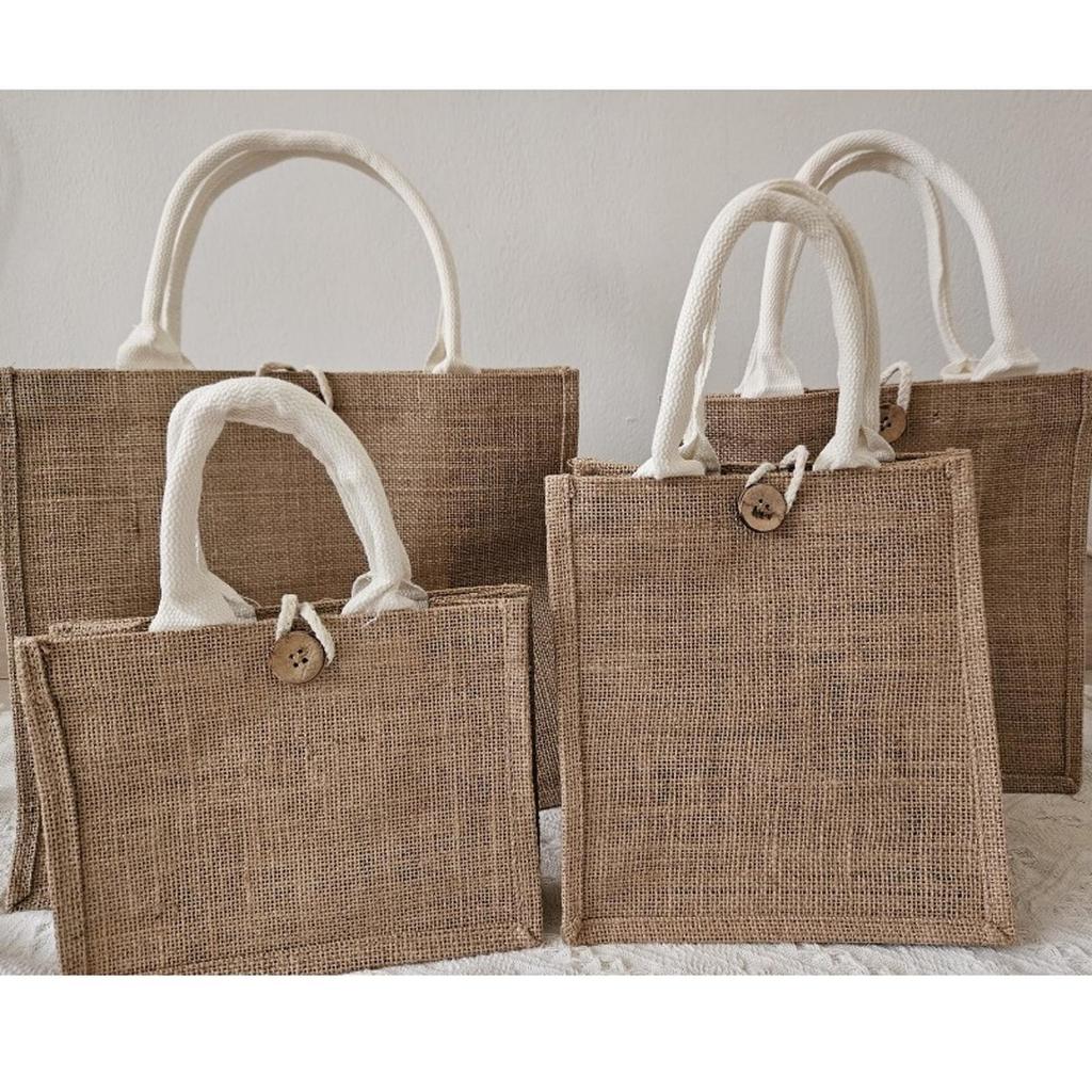 Tas Jute BROWN / Tote Bag Karung Goni / Tas Tote Karung Goni belanja / Reusable / Hampers / Souvenir