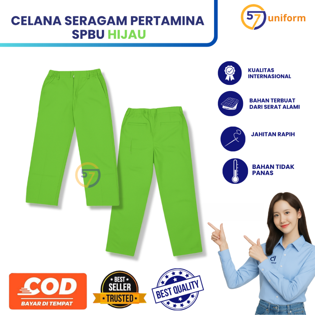 Celana Pertamina Hijau | Celana Spbu | Seragam Spbu | Seragam Pertamina | Celana Spbu Pertamina