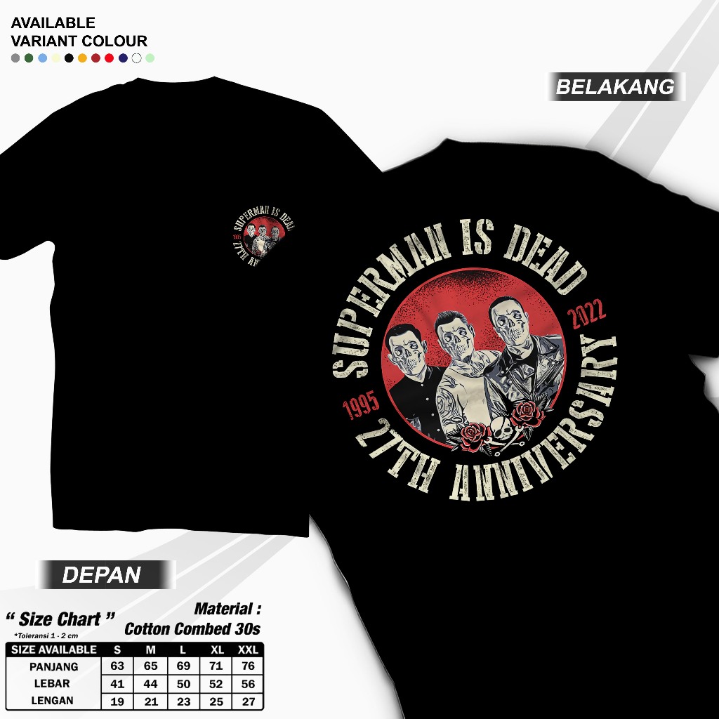 KAOS PRIA DISTRO ORIGINAL 100% II SUPERMAN IS DEAD KAOS T-SHIRT