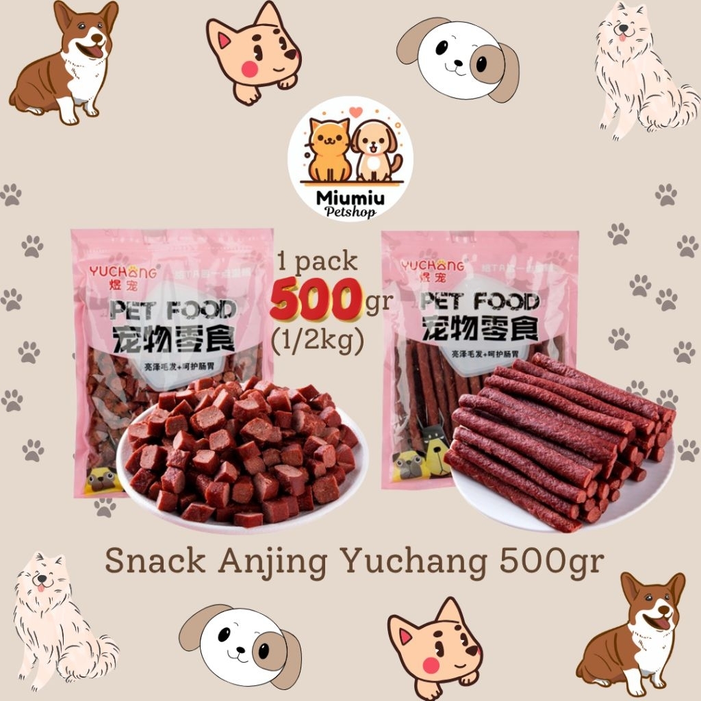Snack Anjing Yuchang Snack Murah Anjing Yucang Beef Stik Beef Cube 500gr