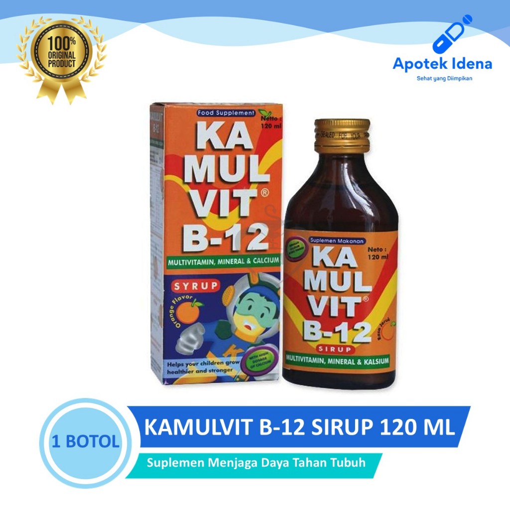 KAMULVIT B12 Sirup 120ml - Multivitamin - Peninggi Badan - Meningkatkan Daya Tahan Tubuh
