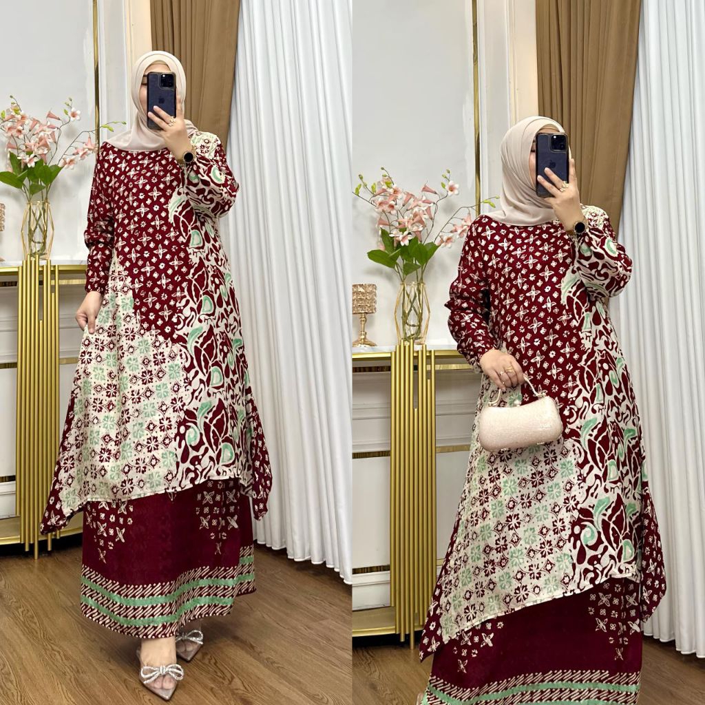 set rok batik sutra dobby set kondangan set tunik sutra