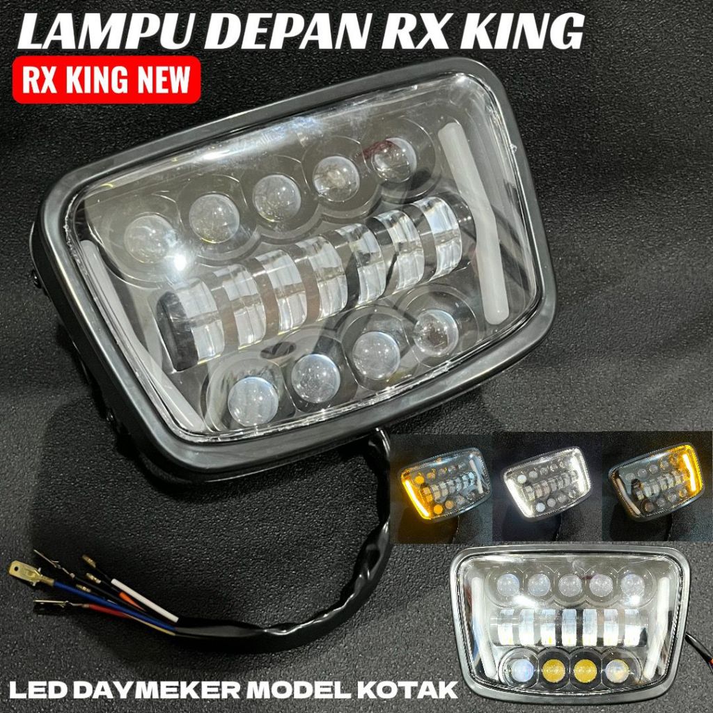 DAYMAKER LAMPU DEPAN RX KING MODEL KOTAK LED LAMPU DEPAN SUPER TERANG RX KING NEW