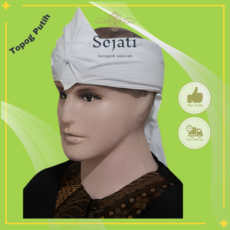 Seragam Sejati Collection - Udeng Totopog Putih Iket sunda KDM Iket Kepala Putih