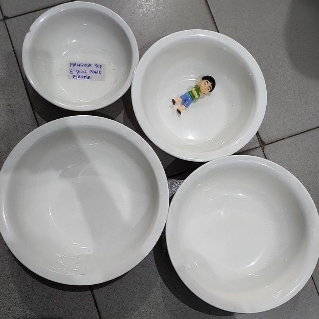 mangkok sop bibir mangkok putih keramik mangkok estetik 8inch 9inch 10inch 11inch mangkok jumbo polo