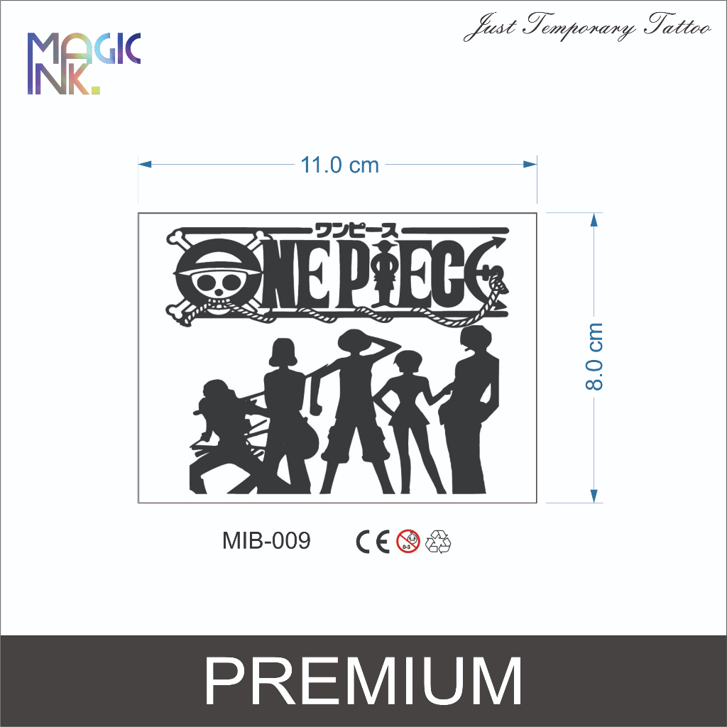One Piece Fruit Ink Tatto Temporary Premium Tato Temporer